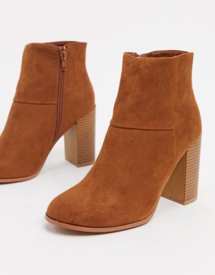 womens wide fit tan ankle boots