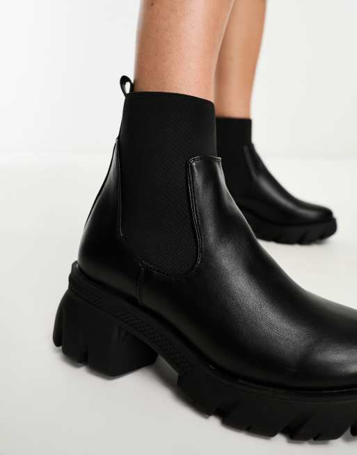 Black chunky boots clearance asos