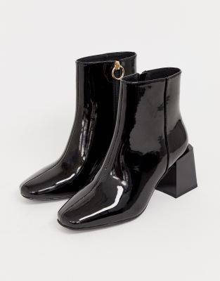 wide fit patent boots