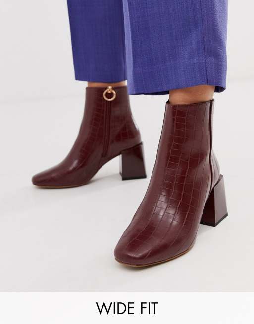 Wide fit clearance brown ankle boots