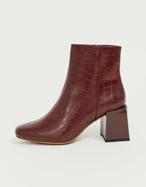 Brown crocodile cheap ankle boots