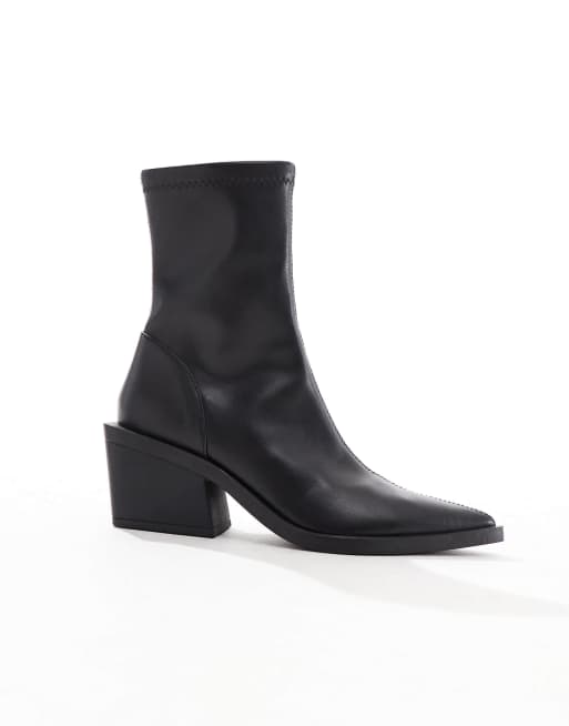 ASOS DESIGN Wide Fit – Refresh – Sockenstiefel in Schwarz im Westernstil, weite Passform, 3 von 4