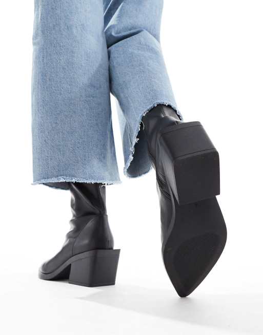 ASOS DESIGN Wide Fit – Refresh – Sockenstiefel in Schwarz im Westernstil, weite Passform, 4 von 4