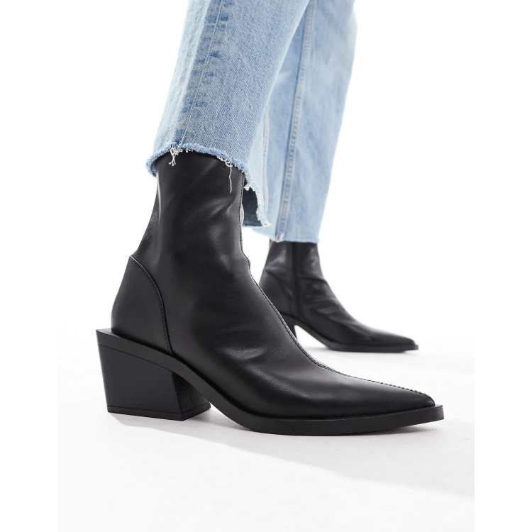 Asos design stacked heel western boots sales
