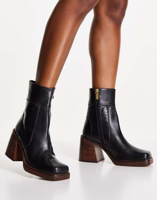 Asos design realm hot sale leather mid ankle boots