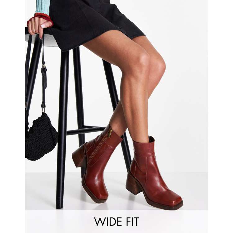 Asos design realm leather mid store ankle boots