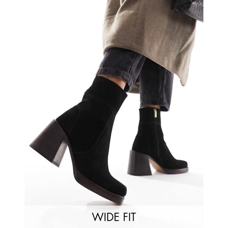 Black suede discount boots wide fit