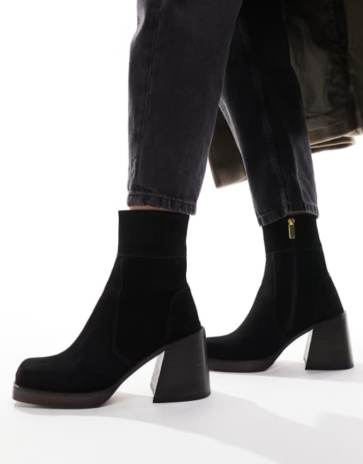 Asos black hot sale suede boots