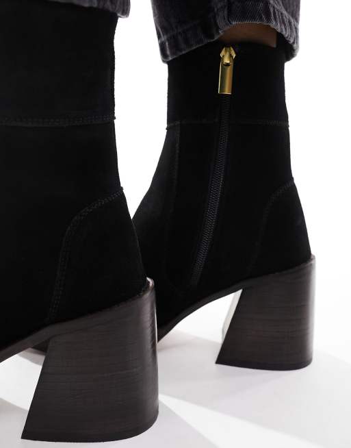 Asos black suede ankle boots sale