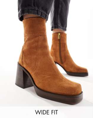 Wide fit hotsell brown boots