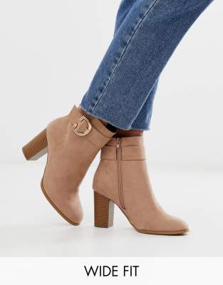 taupe heeled ankle boots