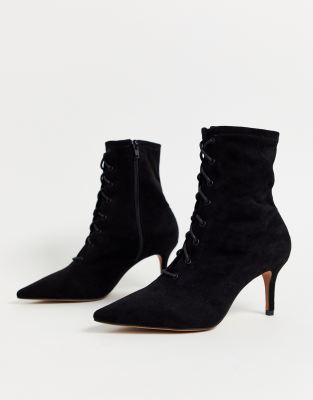 black sock kitten heel boots