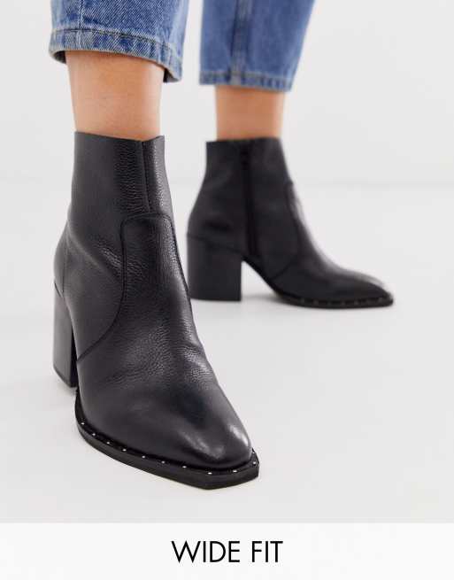 Asos black sale studded boots