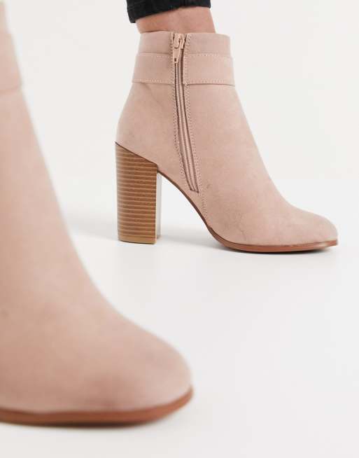 Beige heeled hot sale ankle boots