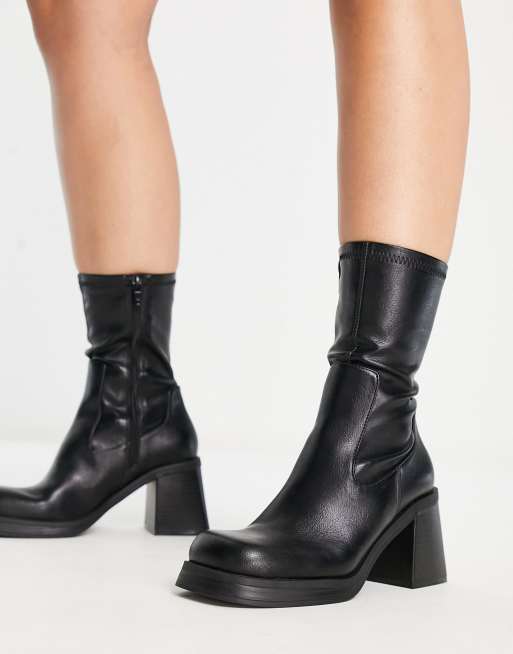 Asos design rally on sale heeled sock boots