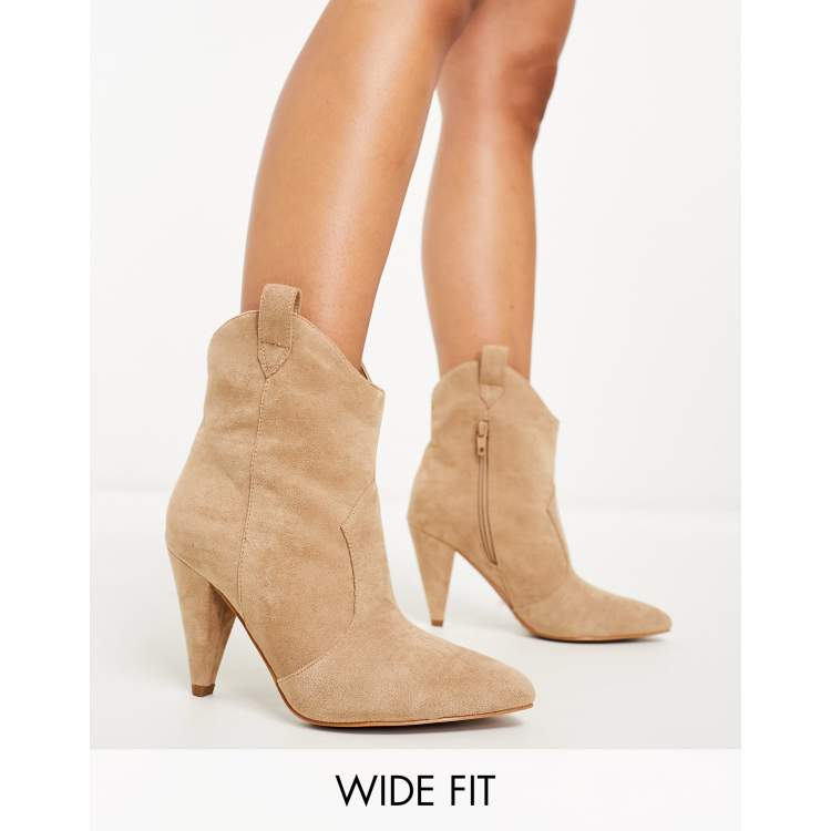 Beige booties outlet with heel