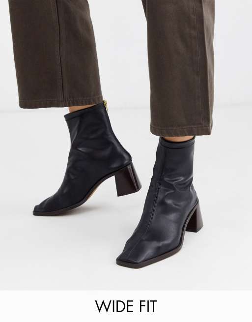 Black leather hot sale sock boots