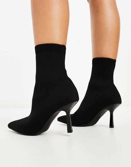 Kitten heel black sock hot sale boots