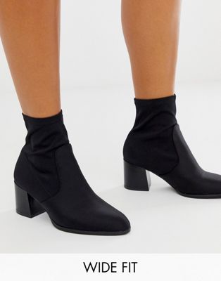 ASOS DESIGN Wide Fit Rosie neoprene sock boots in black | ASOS