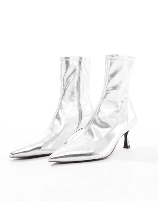 Asos silver boots on sale