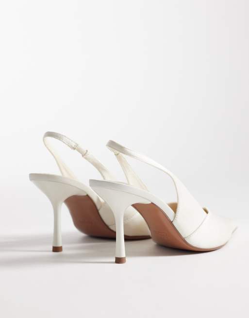 ASOS DESIGN Wide Fit Sabrina slingback stiletto heels in ivory, 3 of 4
