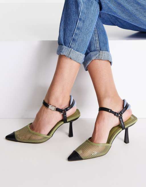 Khaki hotsell shoes heels