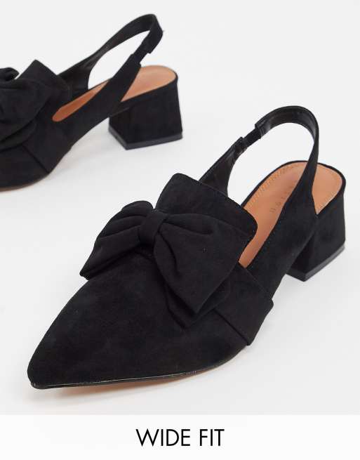black slingback mid heels