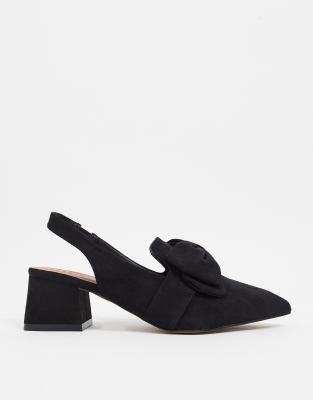 wide fit black slingback shoes