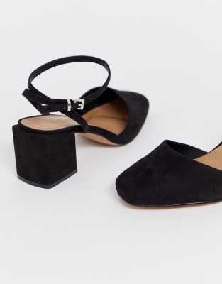 square toe block heel