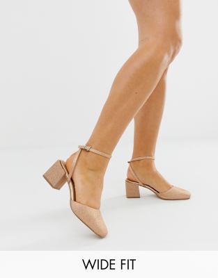 rose gold mid heels