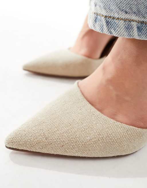 ASOS DESIGN Wide Fit Samber 2 slingback stiletto heels in natural, 3 of 4
