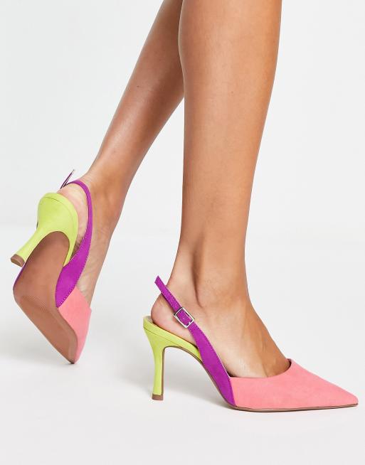 ASOS DESIGN Wide Fit – Samber – Bunte Schuhe mit Stilettoabsatz