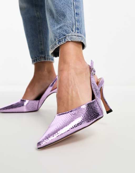 Lilac hot sale slingback shoes