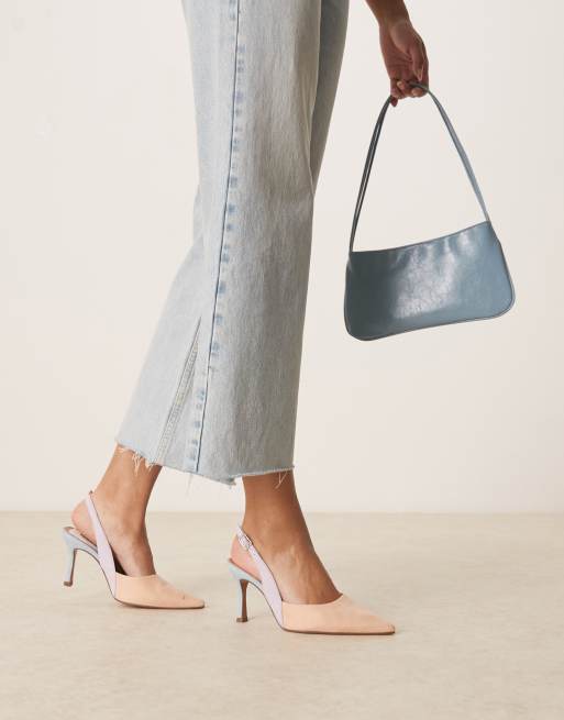 ASOS DESIGN Wide Fit Samber slingback stiletto heels in multi suedette