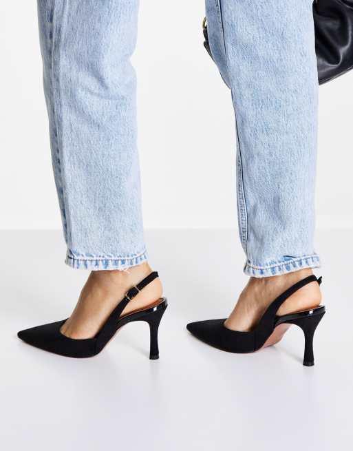 ASOS DESIGN - Wide Fit - Samber - Stilethæle med slingback i sort, 3 af 4