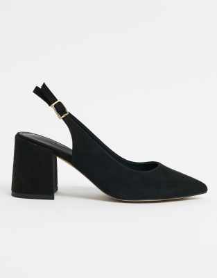 wide fit black slingback shoes
