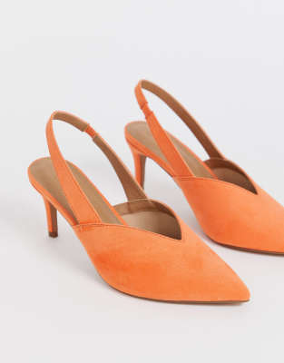 orange slingback heels