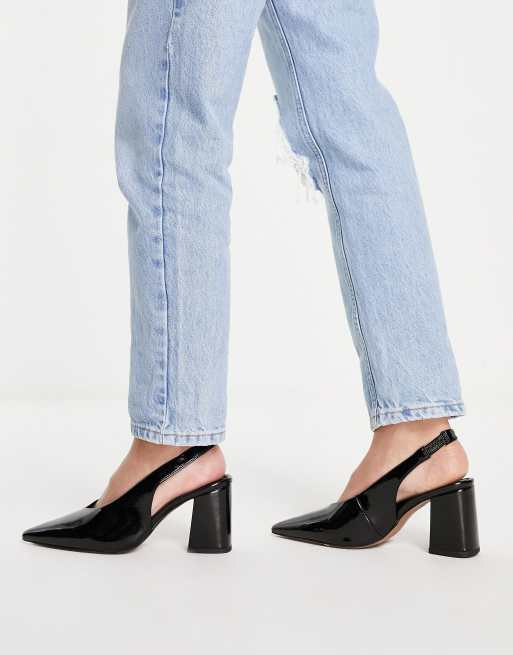 ASOS Design Wide Fit West Slingback Block Heeled Shoes