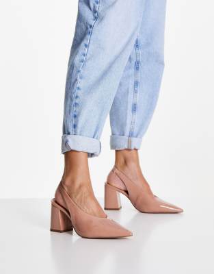 asos block heel court shoes