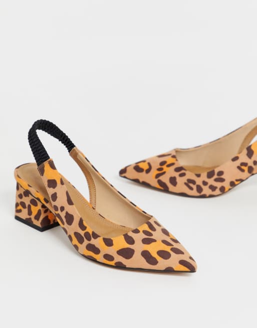 Leopard sling back shoes sale