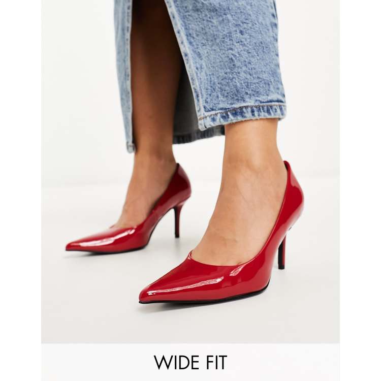 Asos red court shoes on sale