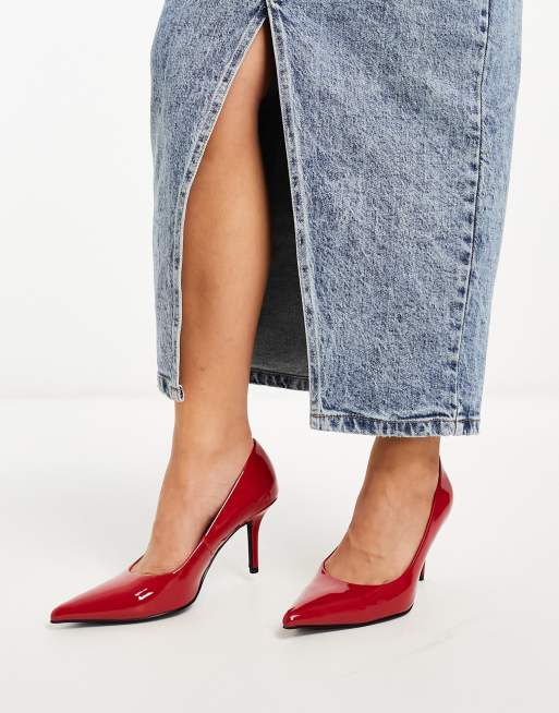 ASOS DESIGN Wide Fit - Sienna - Røde pumps med mellemhøj hæl, 4 af 4