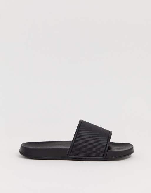 ASOS DESIGN Wide Fit sliders in black ASOS