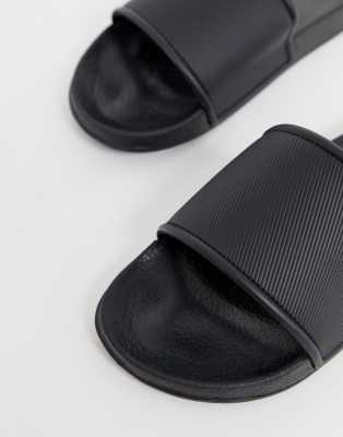 wide fit black sliders