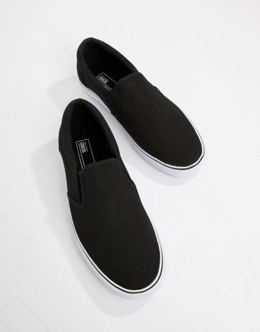 Asos cheap black plimsolls