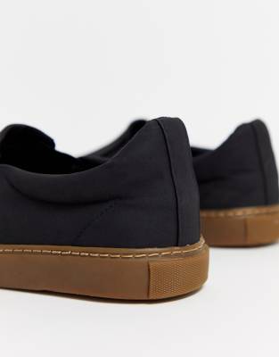 asos black slip on shoes
