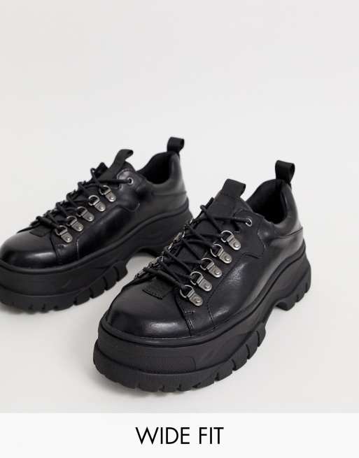 Thick sole hot sale black shoes