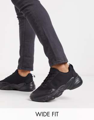 asos high top sneakers in black mesh