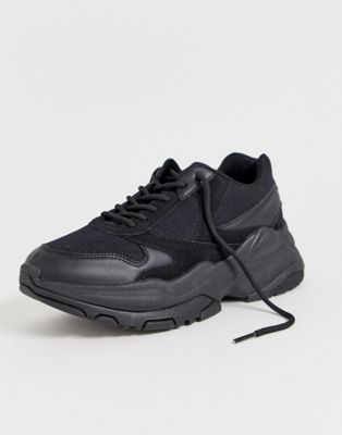 bulky black sneakers