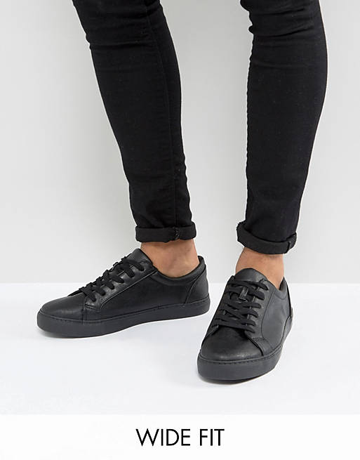 ASOS DESIGN Wide Fit sneakers in black | ASOS